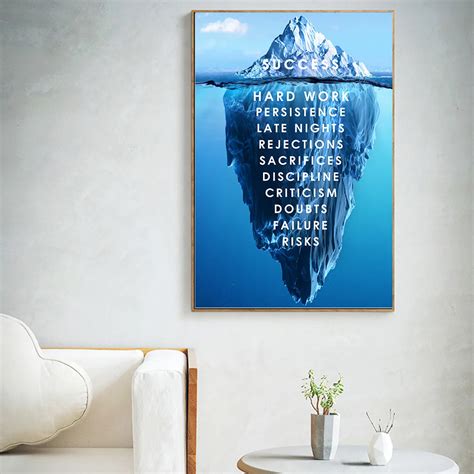 Aliexpress.com : Buy Iceberg of Success Canvas Poster Landscape Motivational Canvas Wall Art ...