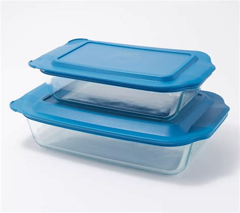 Pyrex Deep 2-Piece Glass Baking Dish Set with Lids - QVC.com