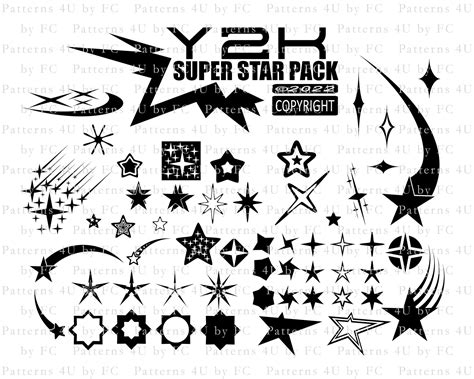 Y2K Aesthetic Vector Icons Super Star Pack for Graphic Design - Etsy UK