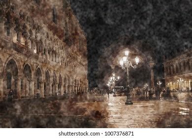 Piazza San Marco Venice Italy Night View: Over 2 Royalty-Free Licensable Stock Illustrations ...