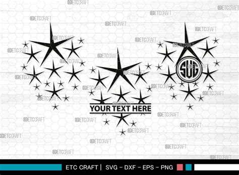 Stars Monogram, Stars Silhouette, Stars SVG, Glowing Stars Svg, Shooting Stars Svg, Sparkle ...