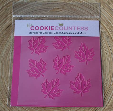 MAPLE LEAF Stencil Cookie Countess Cookie Stencil/cupcake - Etsy