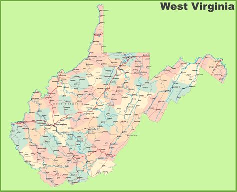 West Virginia State Map With Cities | Zip Code Map