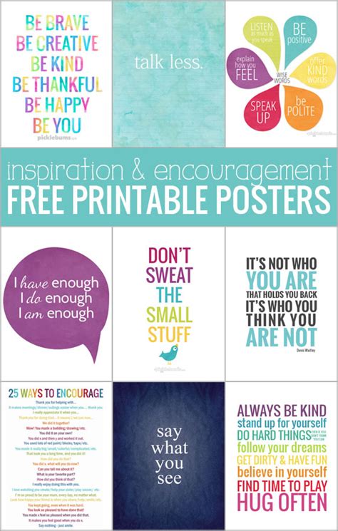 Free Printable Posters for Inspiration and Encouragement.