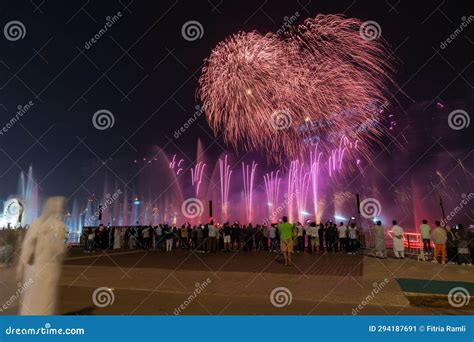 Doha, Qatar - December 3, 2022: Qatar National Day Fireworks with Qatar Skyline. Editorial Photo ...