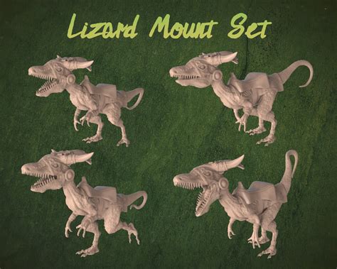 Raptor Mount Miniature Set Velociraptor Mount Miniature Pack for D&D 5e, Pathfinder and Other ...