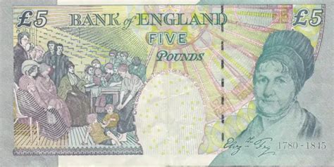 Elizabeth Fry Five Pound Note - Old English Banknotes