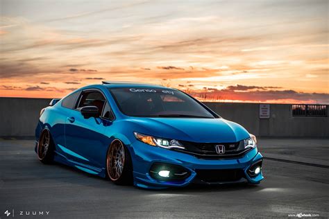 Chrome Blue Stanced Honda Civic Si Coupe by Avant Garde — CARiD.com Gallery