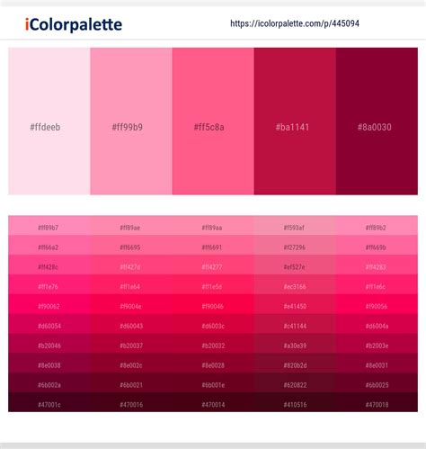 14 Latest Color Schemes with Light Pink And Dark Red Color tone combinations | 2024 | iColorpalette