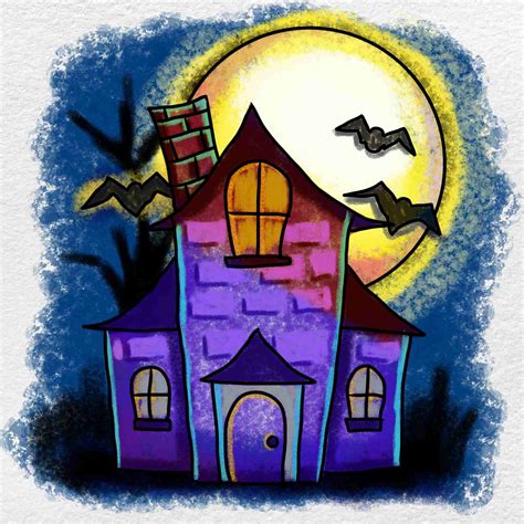 Easy Haunted House Drawing - HelloArtsy