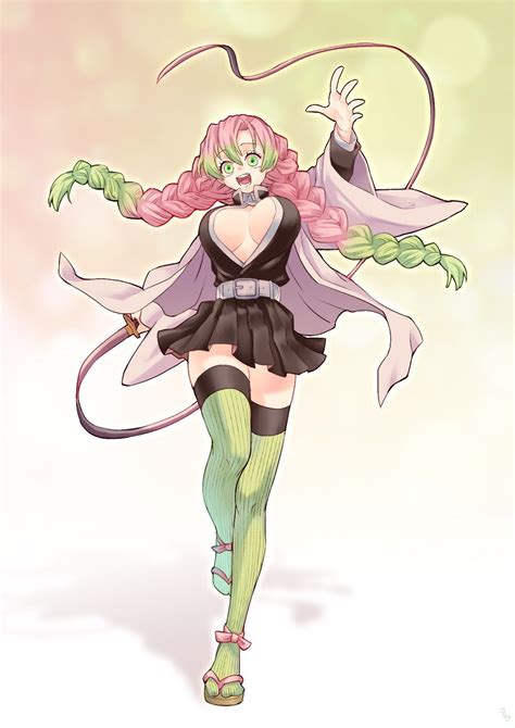 a drawing of a woman with pink hair and green eyes, holding an arrow in her hand