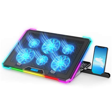 Buy KYOLLY RGB Laptop Cooling Pad Gaming Laptop Cooler, Laptop Fan Cooling Stand with 6 Quiet ...