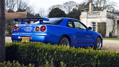 Blue Nissan Skyline GT-R back side view wallpaper - Car wallpapers - #52315