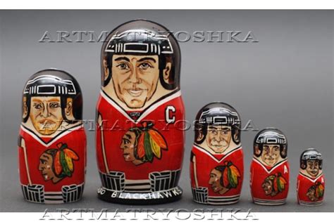 Matryoshka nesting doll Chicago Blackhawks. Free worldwide shipping. | Matryoshka, Nesting dolls ...