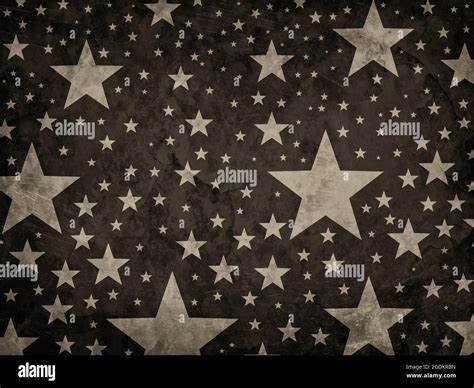 Star pattern background, grunge texture on old distressed vintage brown background with stars ...