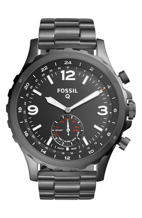 Fossil Q Nate Bracelet Hybrid Smart Watch, 50mm | Nordstrom