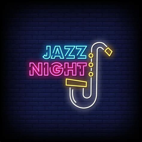 Jazz Night Neon Signs Style Text Vector 2367394 Vector Art at Vecteezy