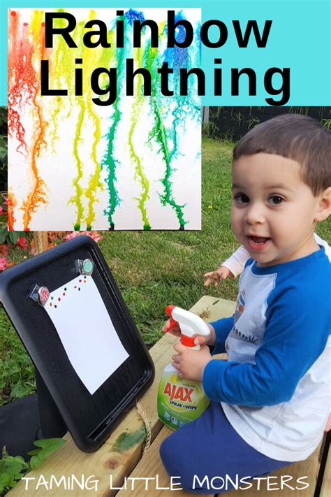 How to Make Rainbow Lightning (Process Art for Kids) - Taming Little Monsters | Art activities ...