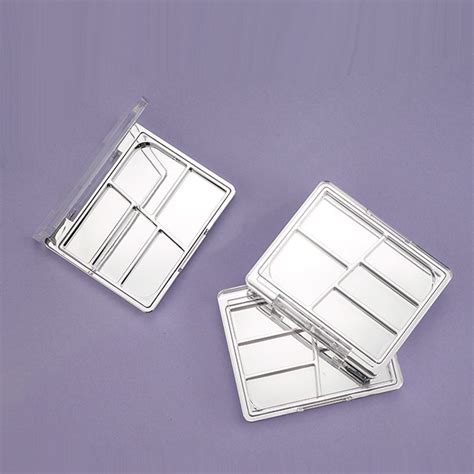 Luxury silver eyeshadow palette with clear lid - Zmic