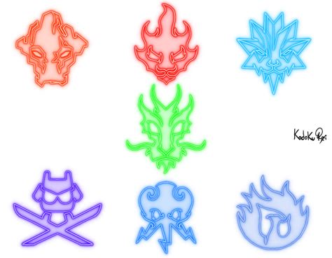 (Ninjago) Elemental Symbols Neon by Kodoku-Roxi on DeviantArt