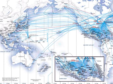 United Airlines route map - Asia Pacific