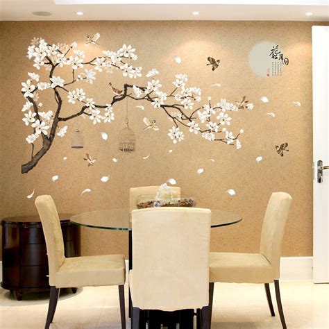 White Blossom Tree Branch Wall Art Stickers Cherry Blossom Decals Mural Decor | Walmart Canada