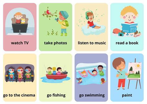 Free Time Activities - Ezpzlearn.com