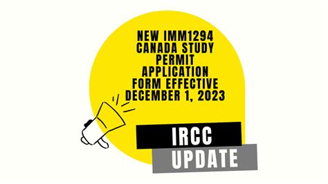 Important Update: New IMM1294 Canada Study Permit Application Form Effective December 1, 2023 ...