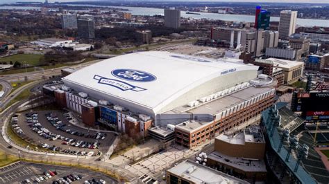 An aerial view of Ford Field in Detroit, MI - Stadium Parking Guides