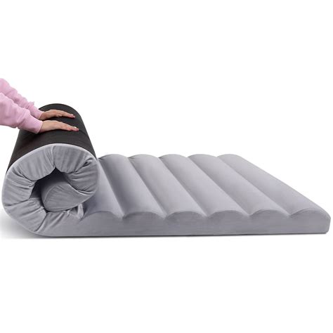 Buy Memory Foam Camping Mattress Pad Sleeping Pad, Camp Bed Roll Up Mattress Foldable Floor ...