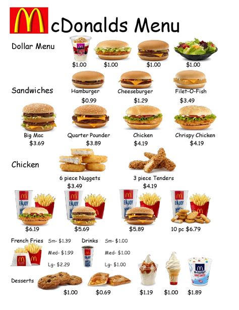 Mcdonald's Menu Price List 2023 Printable