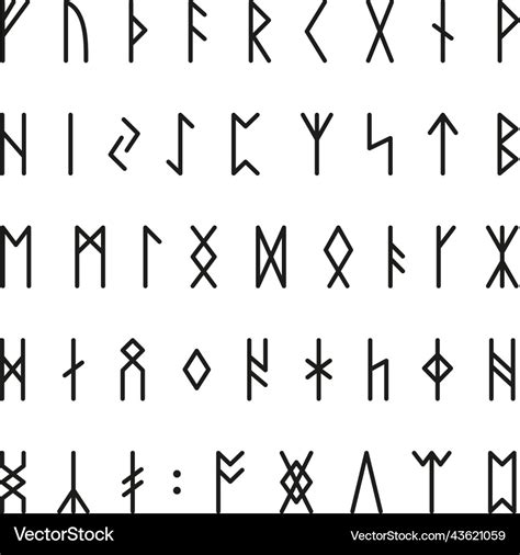 Viking runes runic celtic alphabet norse Vector Image