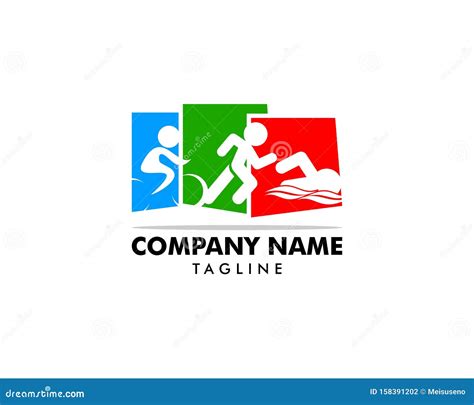 Triathlon Event Logo, Swim, Run and Bike Icons Stock Vector ...