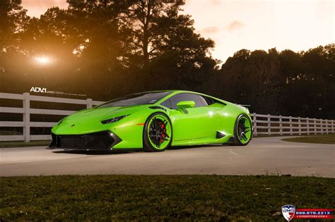 Neon Green Lamborghini Huracan Rolling on Colormatched ADV1 Wheels — CARiD.com Gallery