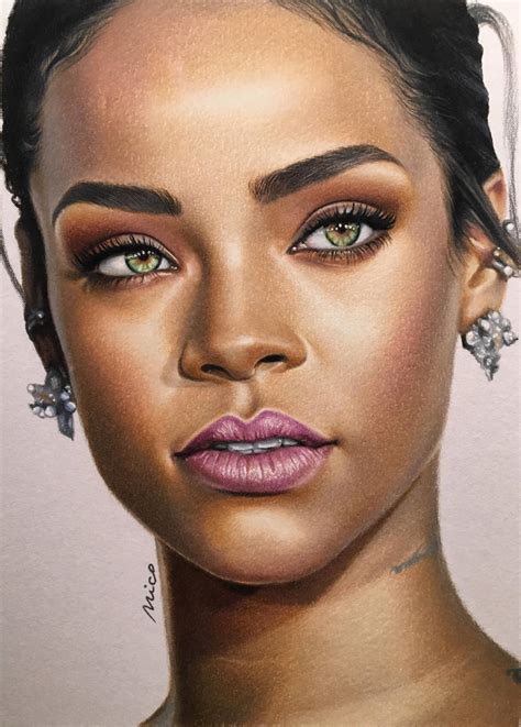 Portrait of Rihanna by nikedema on DeviantArt