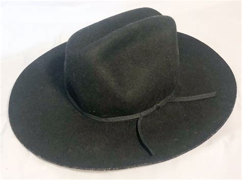 Rodeo King Vintage Cowboy Hat Black Felt USA W/ Fle… - Gem