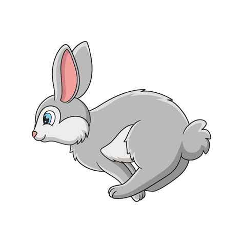 Premium Vector | Cartoon illustration rabbit jumping and running looking for food in the forest