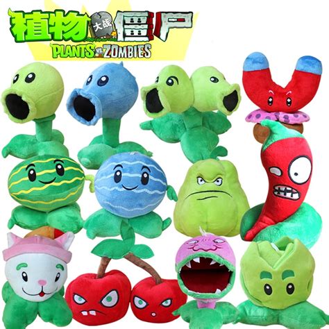 12pcs/lot Plants vs Zombies Plush Toys PVZ Plants Peashooter Chomper Cattail Plush Stuffed Toys ...