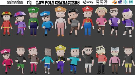 3D model Low poly characters pack 3d model VR / AR / low-poly | CGTrader