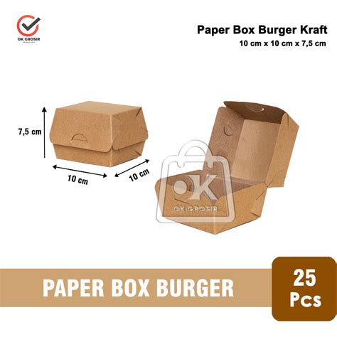 Jual Box Burger Kraft / Dus Burger / Kotak Kemasan Makanan (25 Pcs) di Seller OKGROSIR - Karang ...