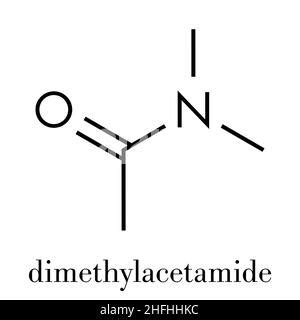 Dimethylacetamide (DMAc) chemical solvent molecule. Skeletal formula Stock Vector Image & Art ...