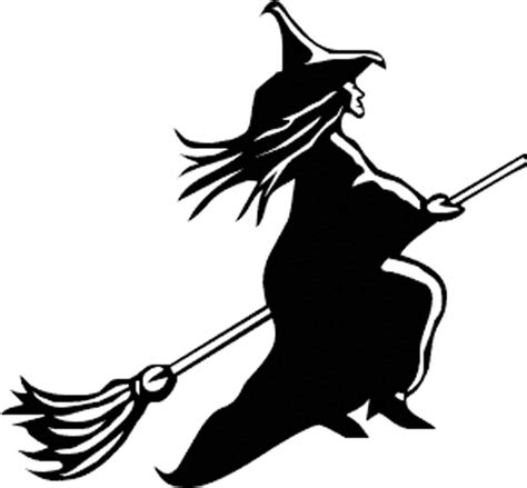 Witch On Broom Silhouette at GetDrawings | Free download