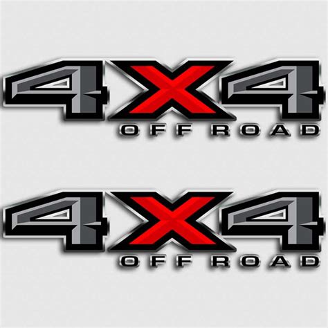 Ford F-150 Truck Decals | Off Road 4x4 Gray Red Sticker Set