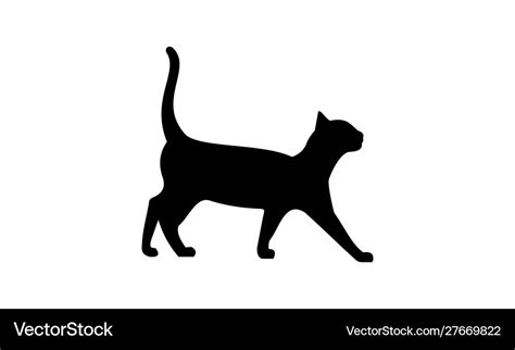 Black cat silhouette sitting Royalty Free Vector Image