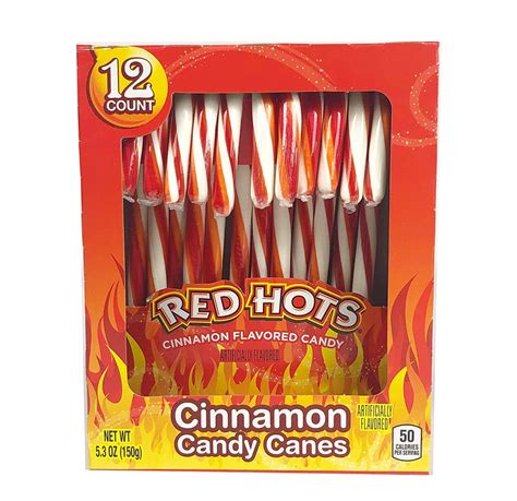 Red Hots Cinnamon Flavored Candy Canes, 12 Count, 6 Oz - Walmart.com