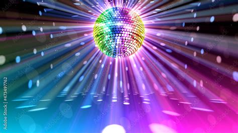 Mirror Ball Disco Lights Club Dance Party Glitter Background Stock Illustration | Adobe Stock