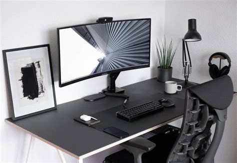 Minimalist Monochrome Desk Setup