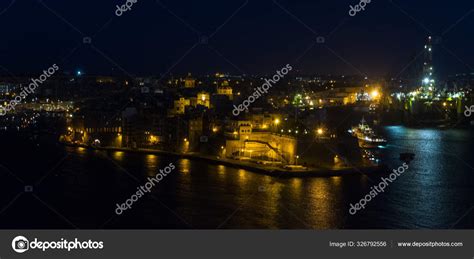 Aerial View Night City Malta Stock Photo by ©ERIVOLTA 326792556