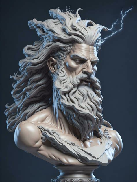 Bust of the god Zeus. Ancient Greek mythology. Antique sculpture. AI Generated 23790549 Stock ...