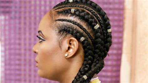 HOW TO CORNROW WITH EXTENSIONS : FEED IN BRAIDS - Black Hair Information